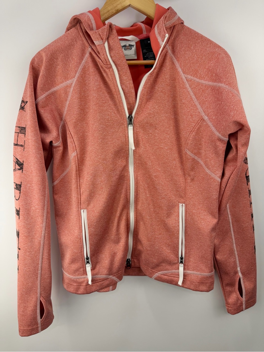 Women’s Harley Davidson Heather Coral Zip-Up Jacket M